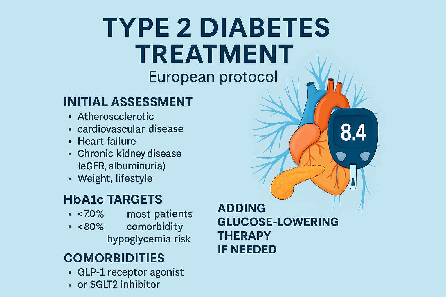 🩺 2-ci Tip Şəkərli Diabetin Avropa Müalicə Protokolu (EASD/ADA 2024–2025)